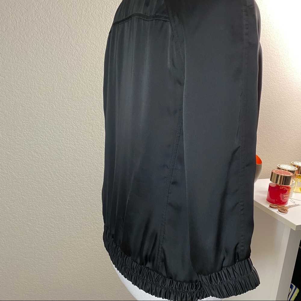 Karen Millen Black Bomber Jacket Fits XS S Sz 6 - Picture 5 of 14